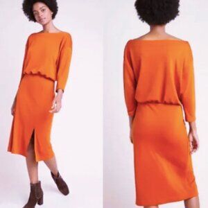 Anthropologie Knit Column Dress Orange NEW